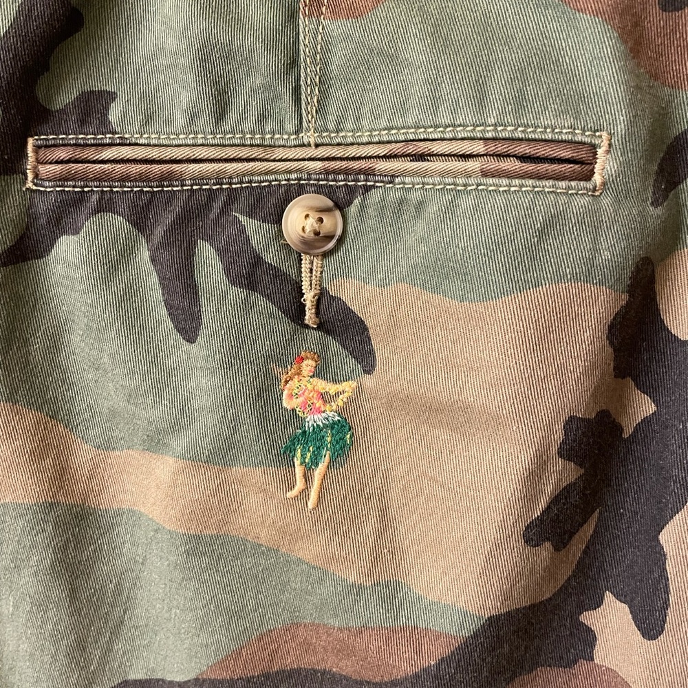 Polo Men’s shorts Camouflage Hawaiian Theme print - Picture 9 of 10